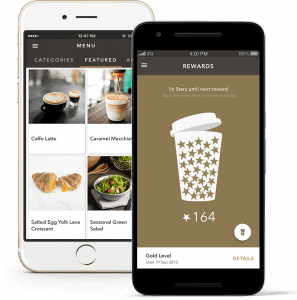 screenshot of starbucks rewards app