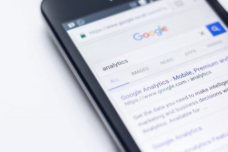 screenshot of google analytics on phone