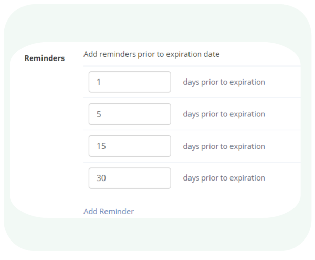 Expiration and Renewal Tracking Software Expiration Reminder