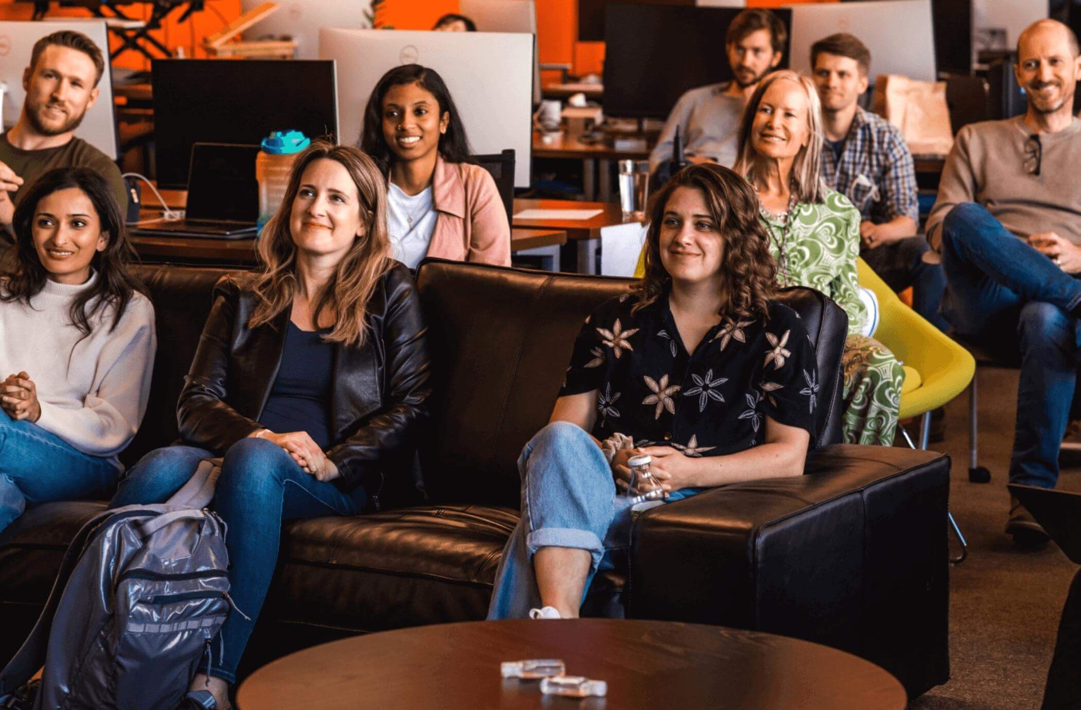 Osmind's team sitting at a company presentation