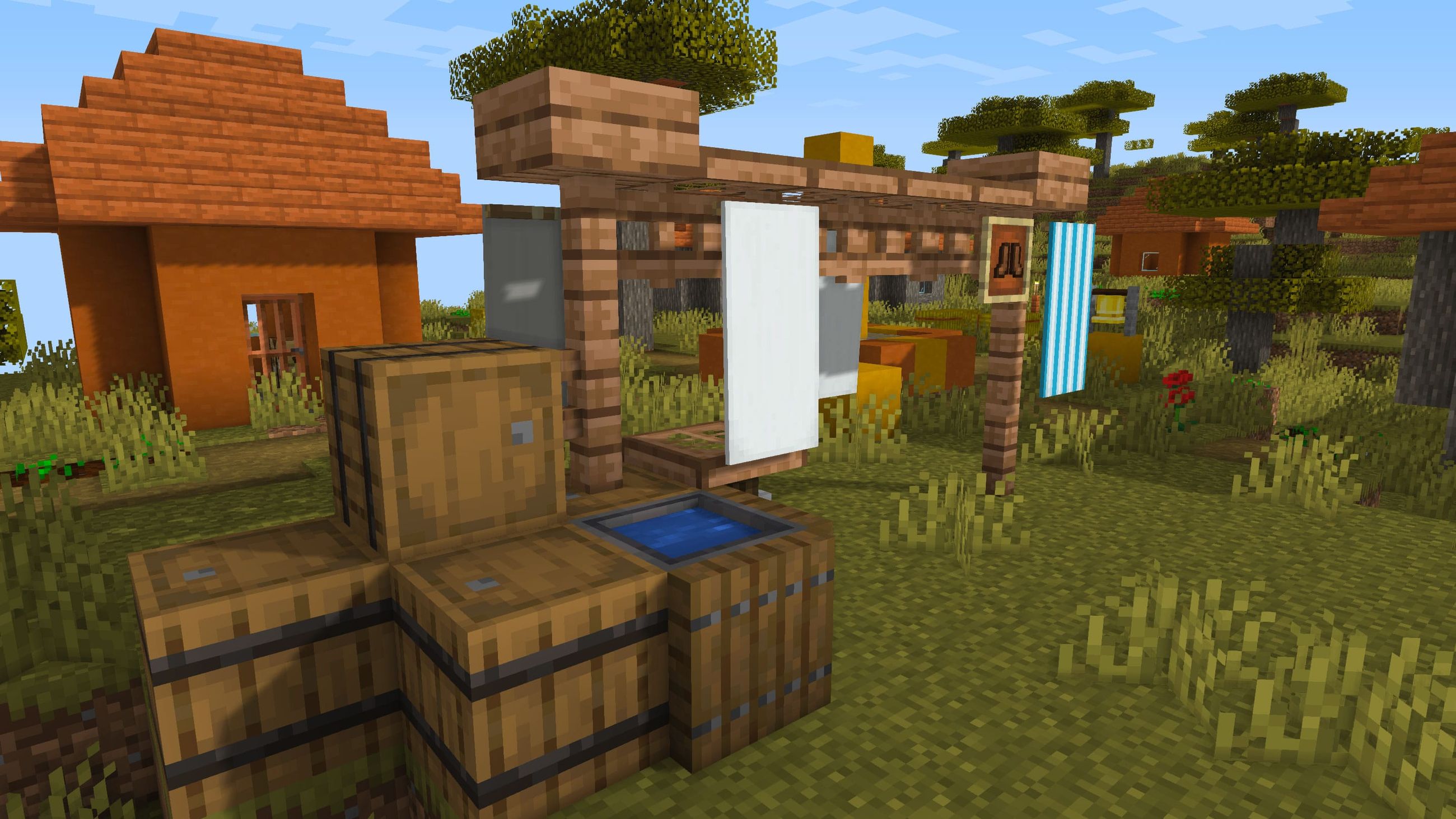 Laundry drying rack by IamPixel Minecraft Build Tutorial