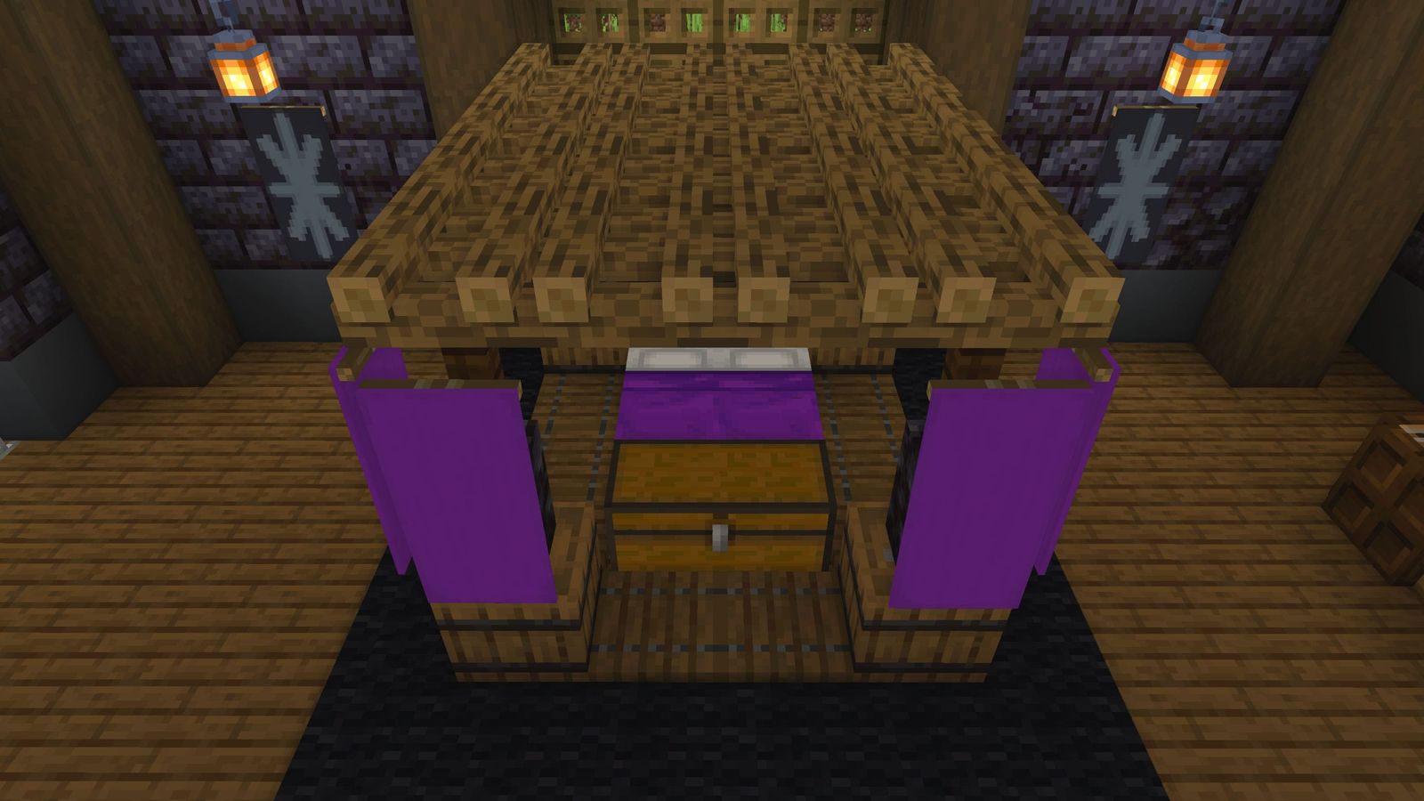 Master canopy bed by JEFFERSCRAFT1 Minecraft Build Tutorial