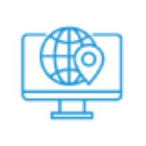 A Blue Network IP Address Location Symbol Icon