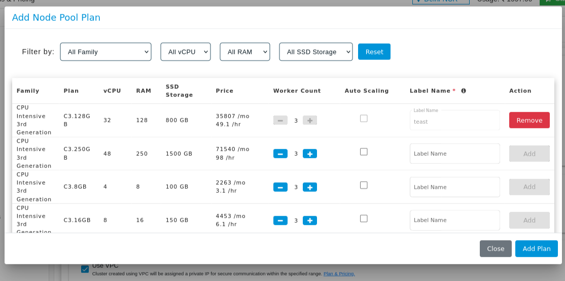 E2E Cloud, Myaccount Portal, Kubernetes Dashboard