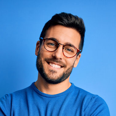 Happy guy with glasses