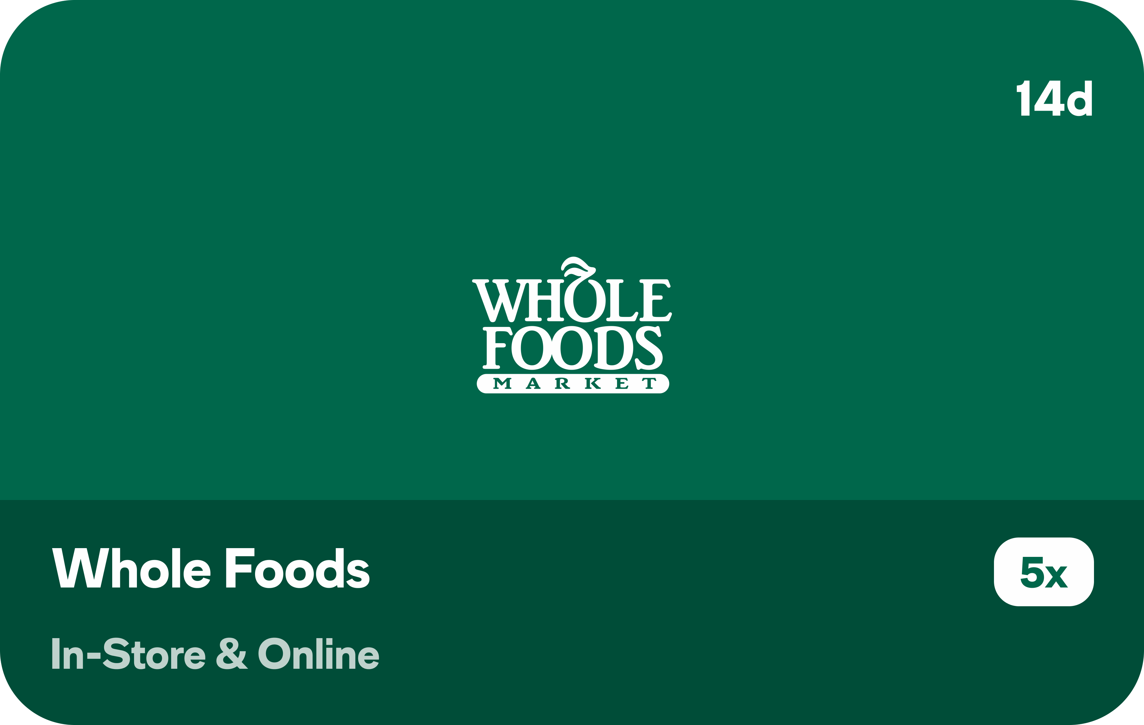 A reward bonus from Whole Foods