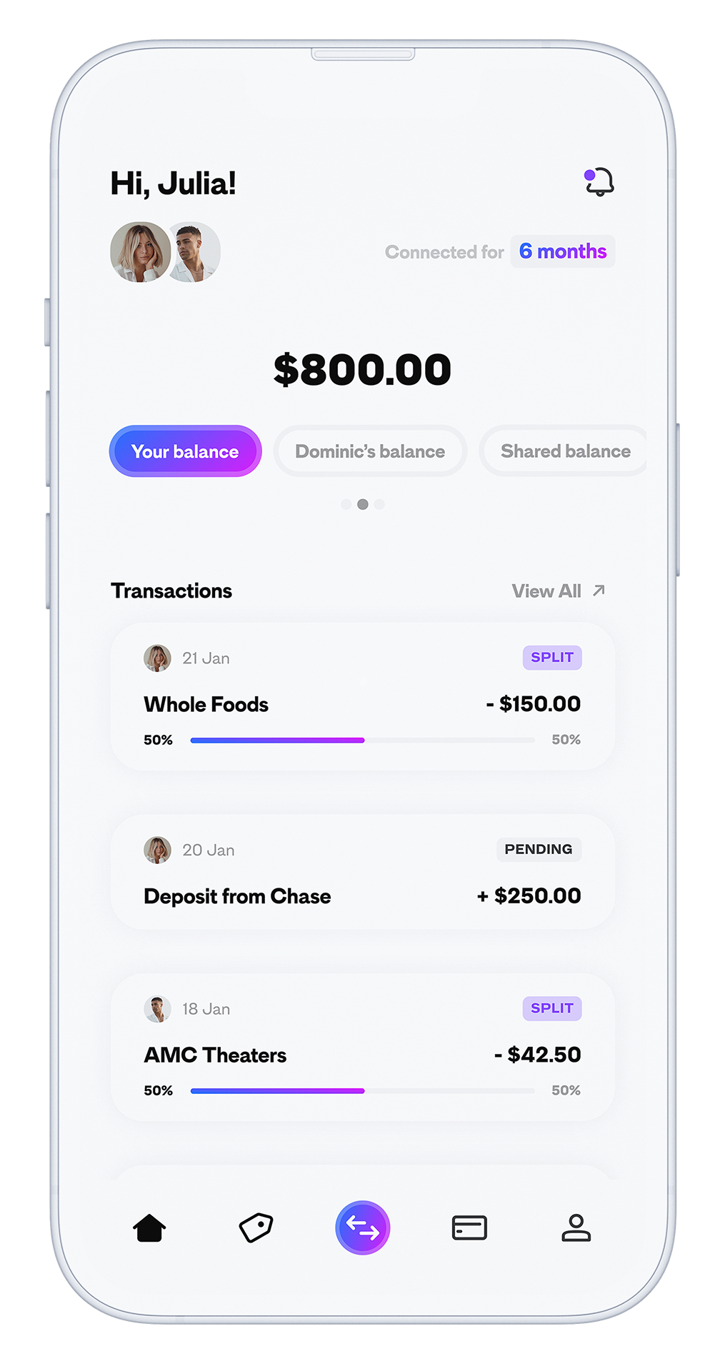 A mockup of the Ivella iOS dashboard.