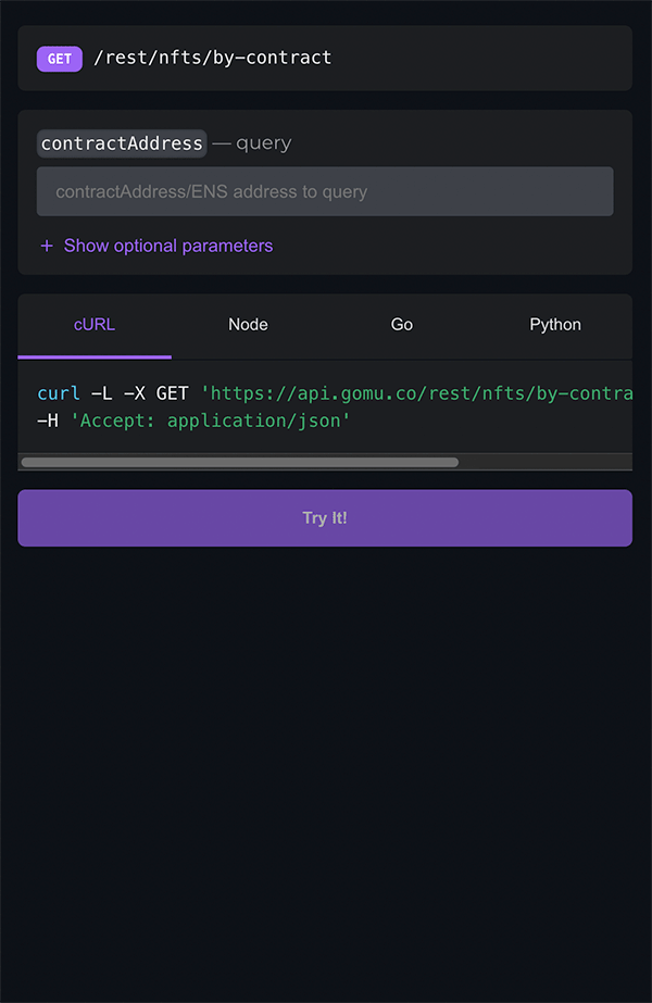 Input ‘bsc’ in the chain query parameter under the NFTs by Contract API endpoint to generate the respsective BSC dataset