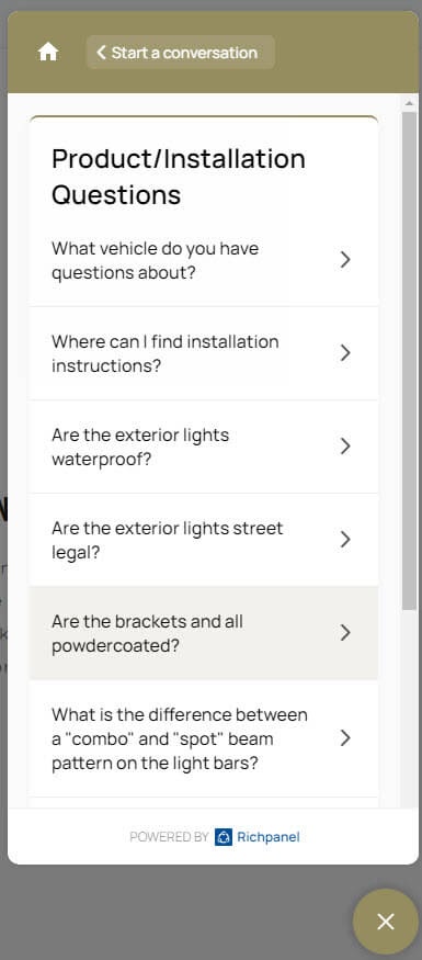 Example of an automated live chat widget