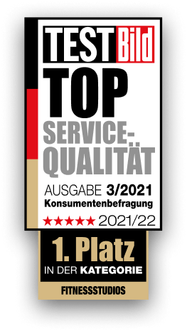TestBild Siegel: 1. Platz in Service-Qualität für XTRAFIT