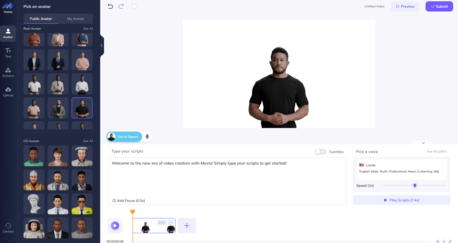 digital-presenter-voiceover-generator-interface