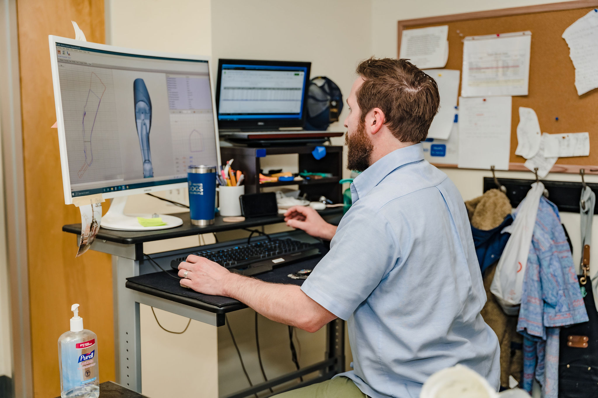 orthopets employee doing 3d design