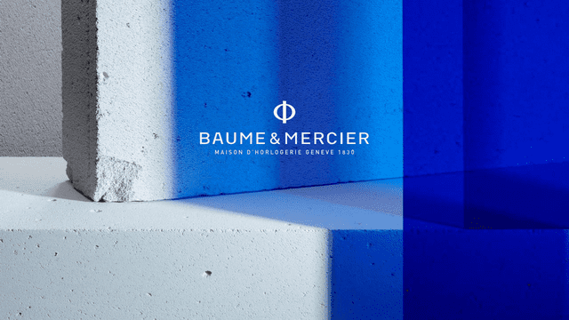 Baume et Mercier slide de garde avec fond filtre bleu