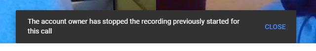 Notification that recording has stopped