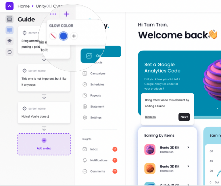 Change glow color annotation Walnut