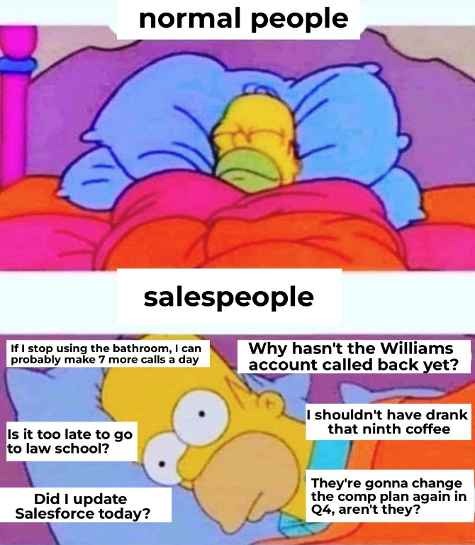 A meme about sales reps