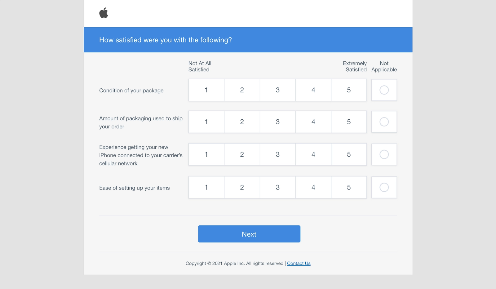 Apple's CSAT survey