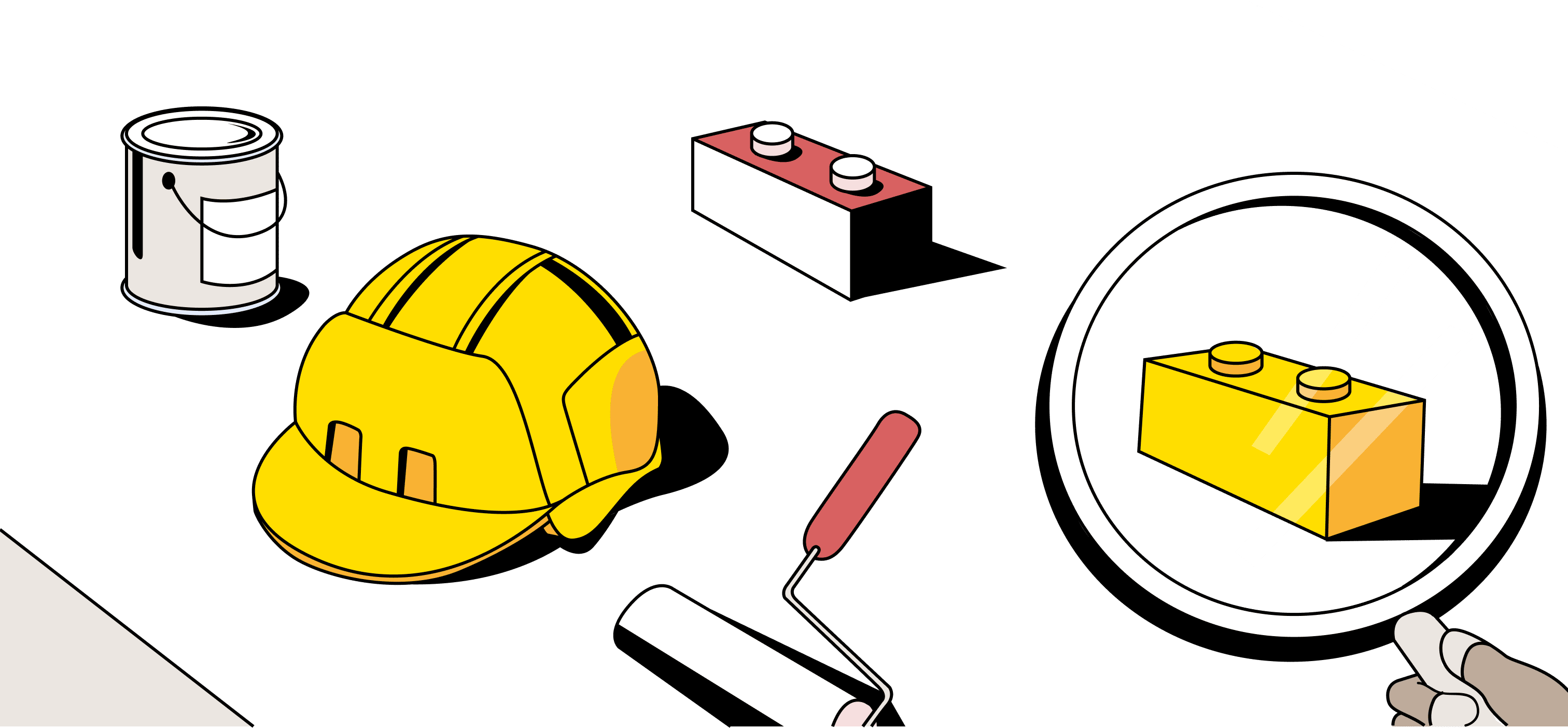 Illustration outils de chantier BTP