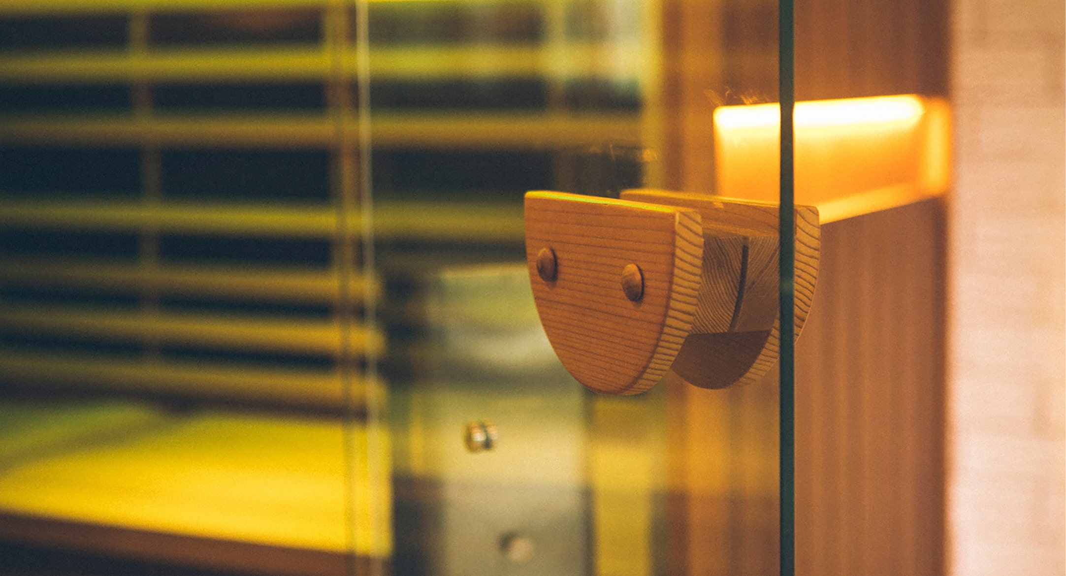 Sauna glass door handle