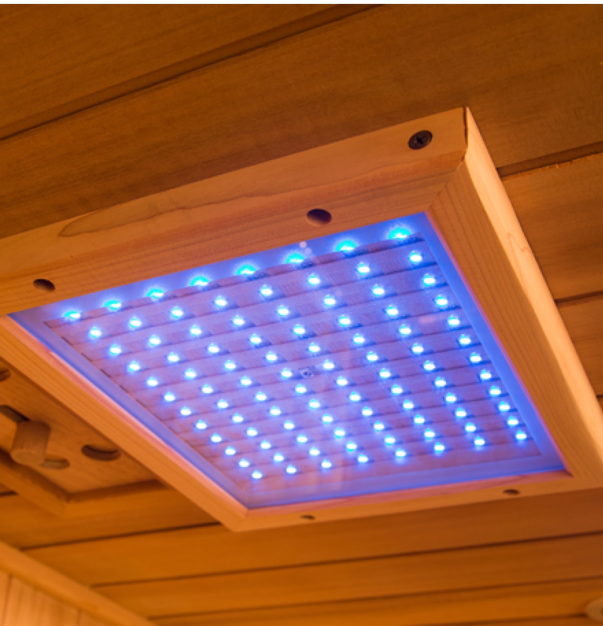 Chromotherapy device in sauna