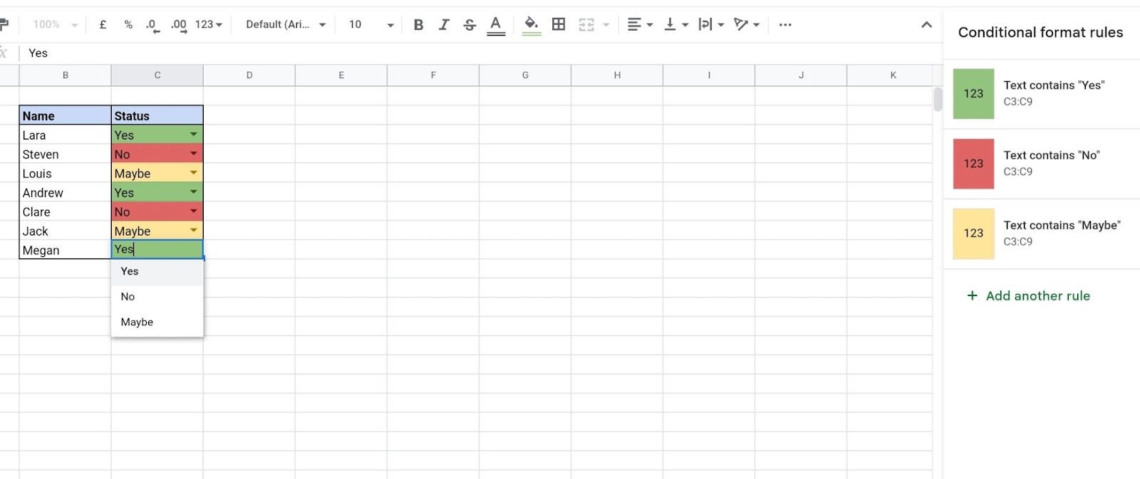 How To Color Code A Drop Down List In Google Sheets