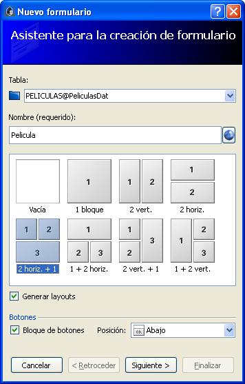 Asistente de creación de formularios - Velneo V7