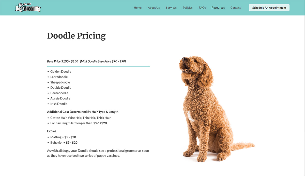 Doodle Pricing Katie's Dog Grooming