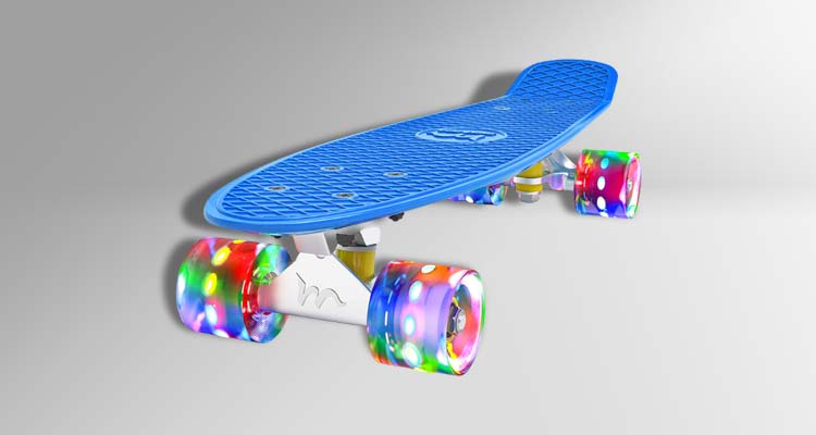 Merkapa 22" Complete Skateboard with Colorful LED