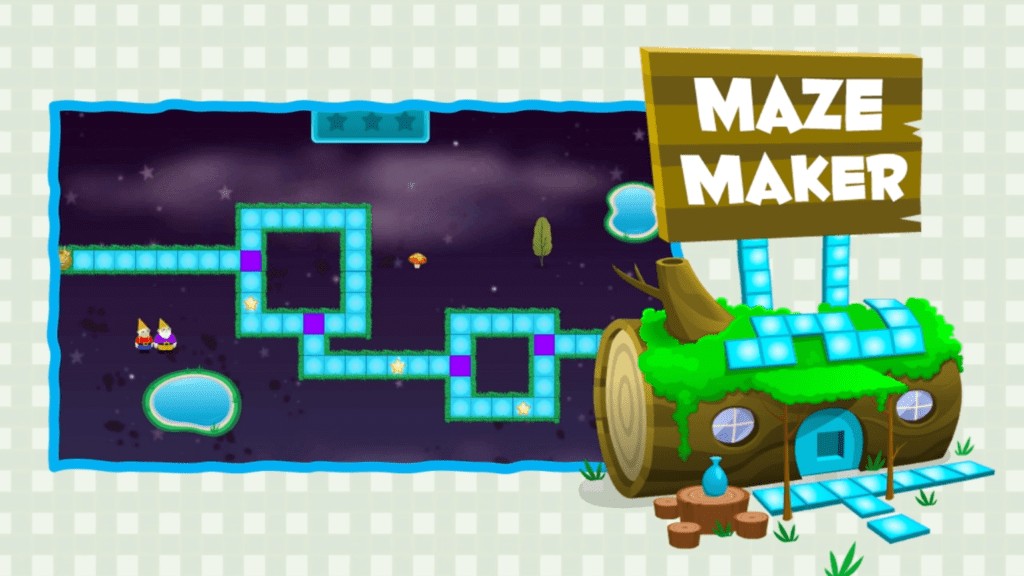 use your math and coding skills to make a square in maze maker