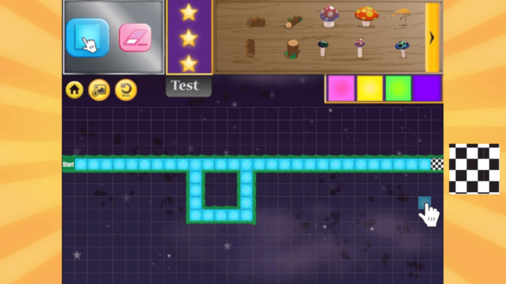 be sure to add a beginning and end tile