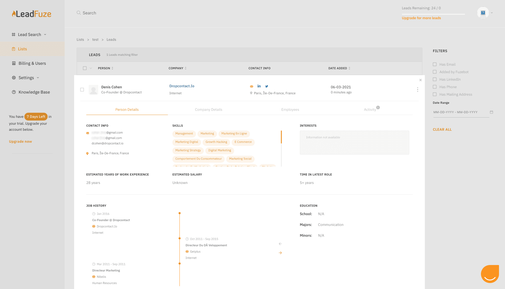Top best Email Finder and B2B enrichment tool: LeadFuze