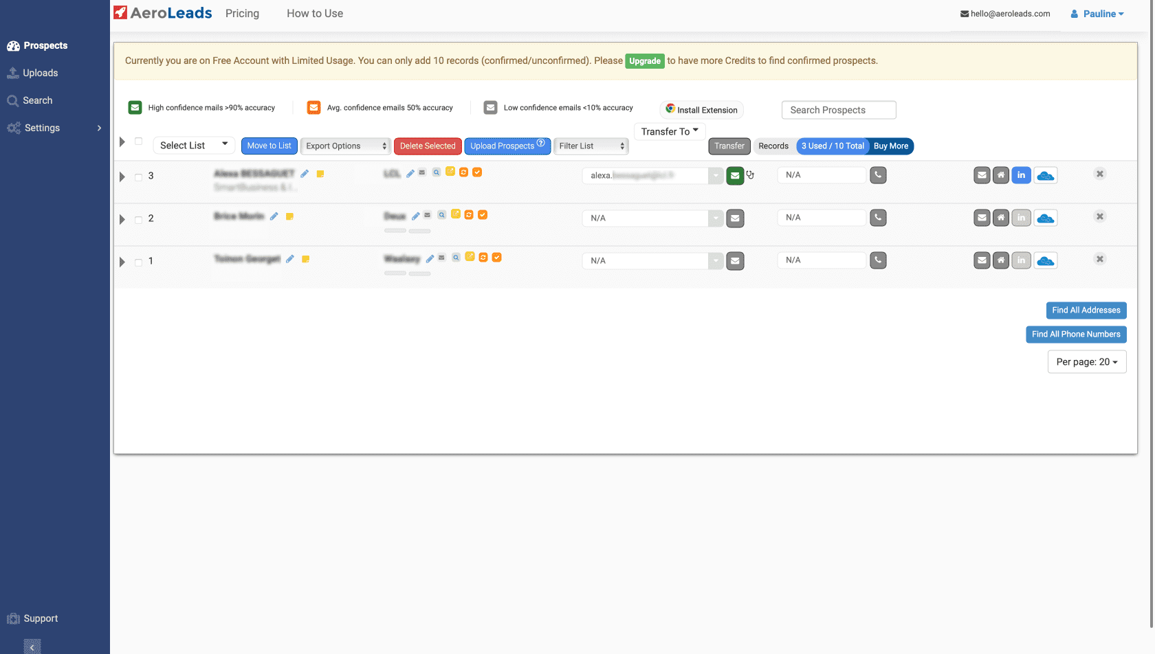 Top best Email Finder and B2B enrichment tool: Aeroleads