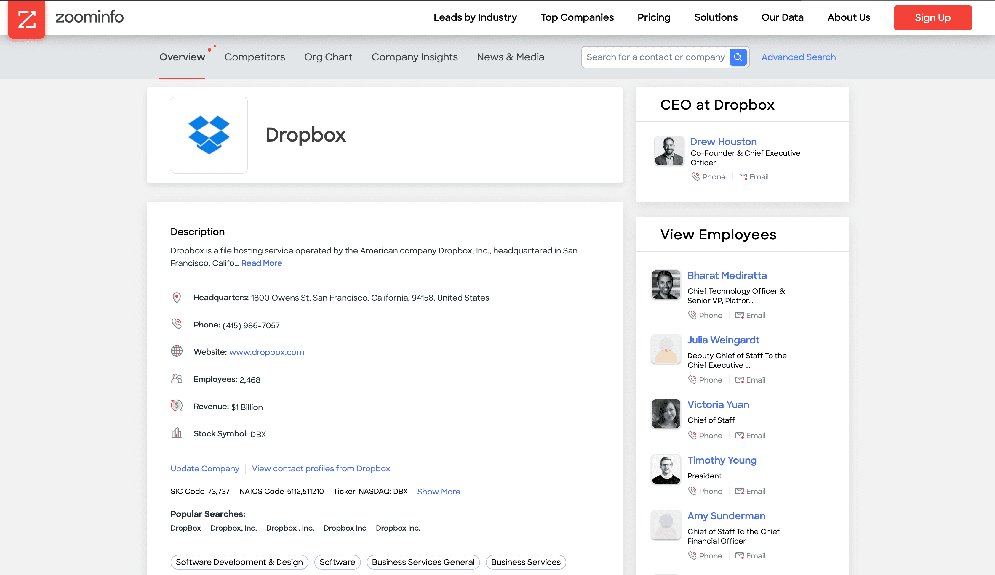 Top best Email Finder and B2B enrichment tool: Zoominfo