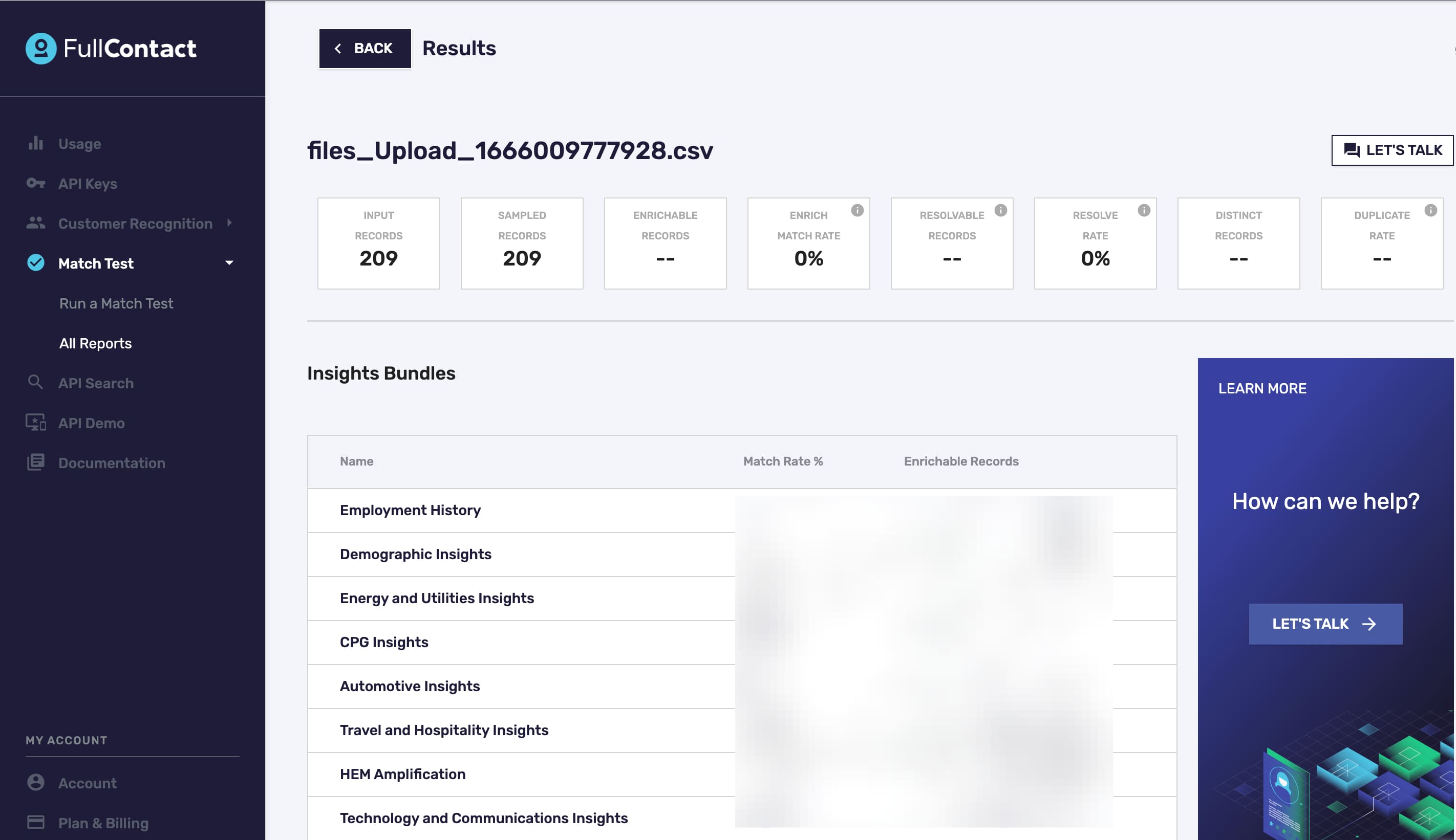 FullContact Dashboard
