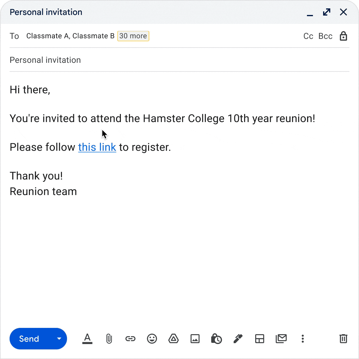 les champs de fusion dans gmail
