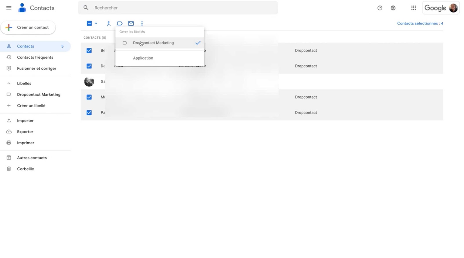 create contact lists with Google Contacts
