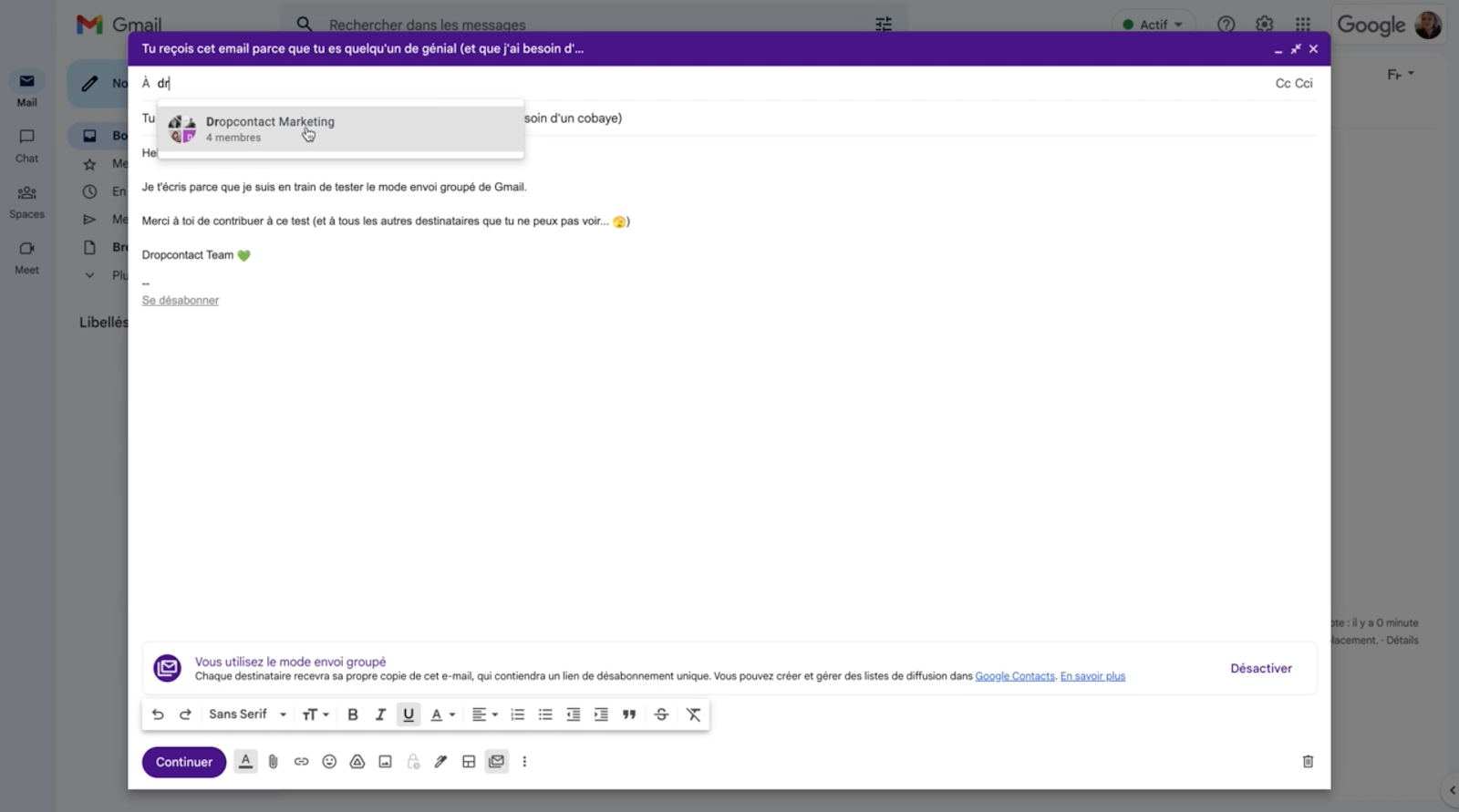 send gmail newsletters to contact lists