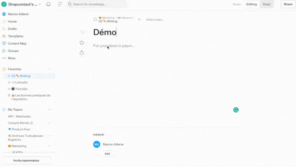 Google Slide intégré à Slab