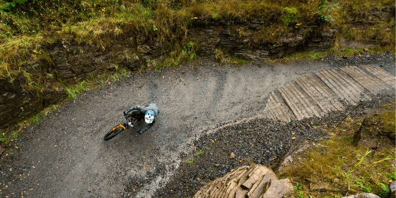 A racer railing a fast corner
