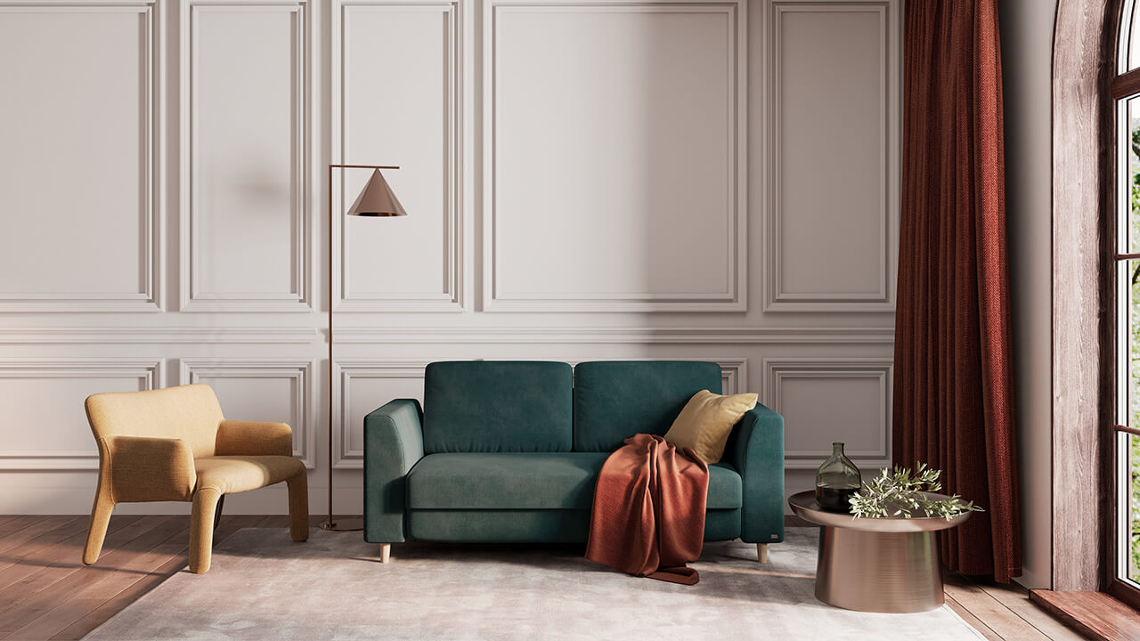 CGI - 3D Visualisierungen für RUF | Betten / Produkt Soluna (Schlafsofa)