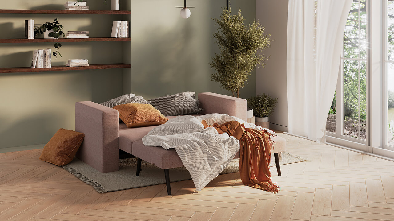 CGI - 3D Visualisierungen für RUF | Betten / Produkt Soluna (Schlafsofa)