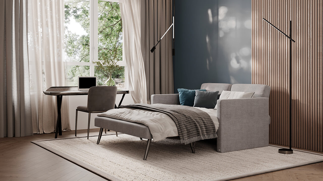 CGI - 3D Visualisierungen für RUF | Betten / Produkt Soluna (Schlafsofa)