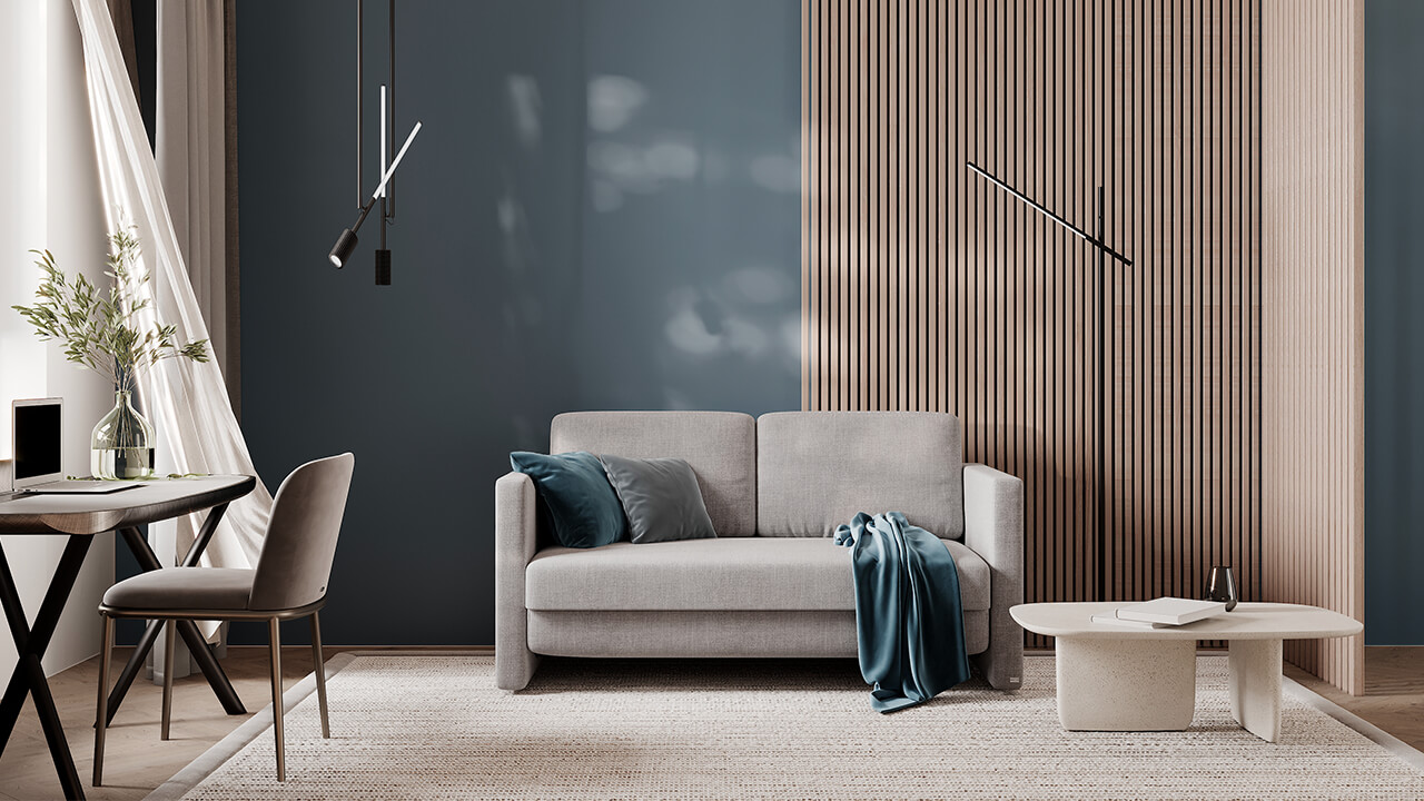 CGI - 3D Visualisierungen für RUF | Betten / Produkt Soluna (Schlafsofa)