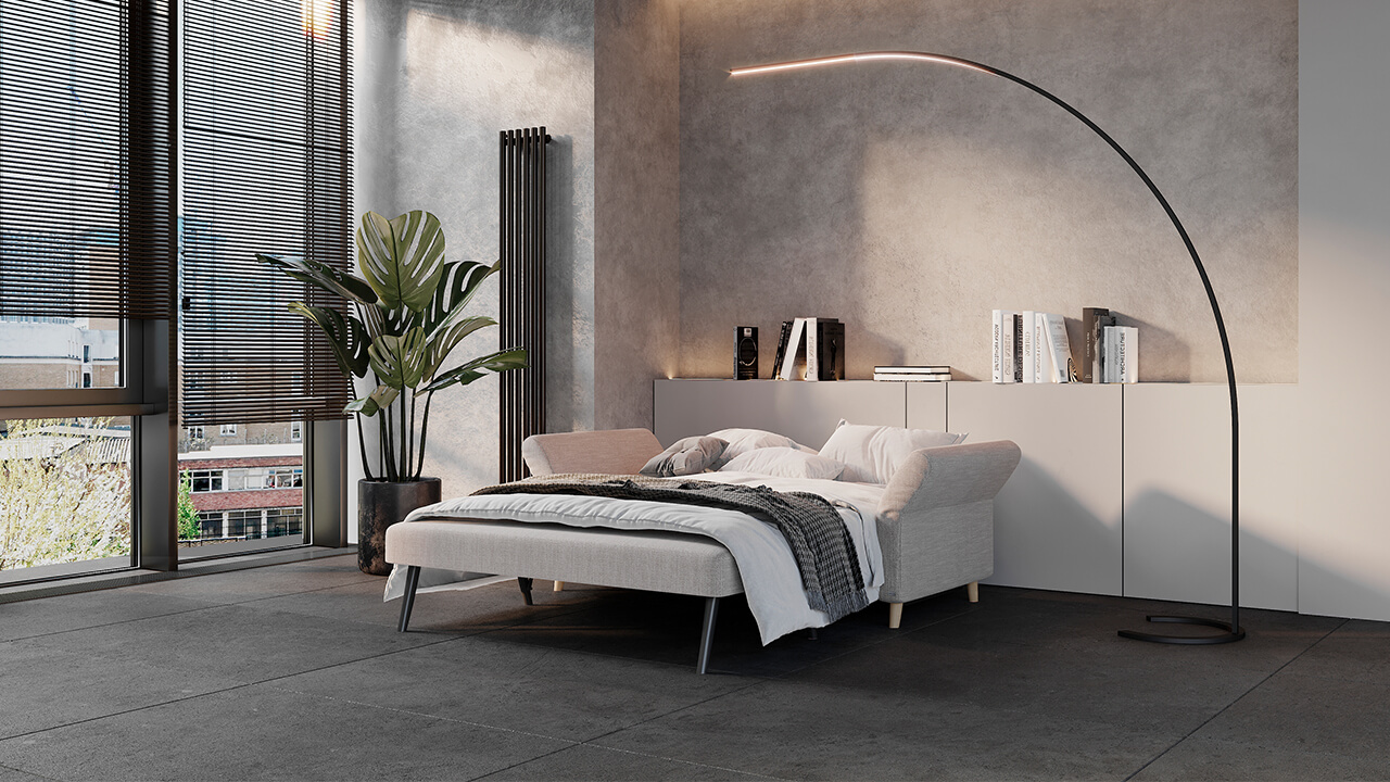 CGI - 3D Visualisierungen für RUF | Betten / Produkt Soluna (Schlafsofa)