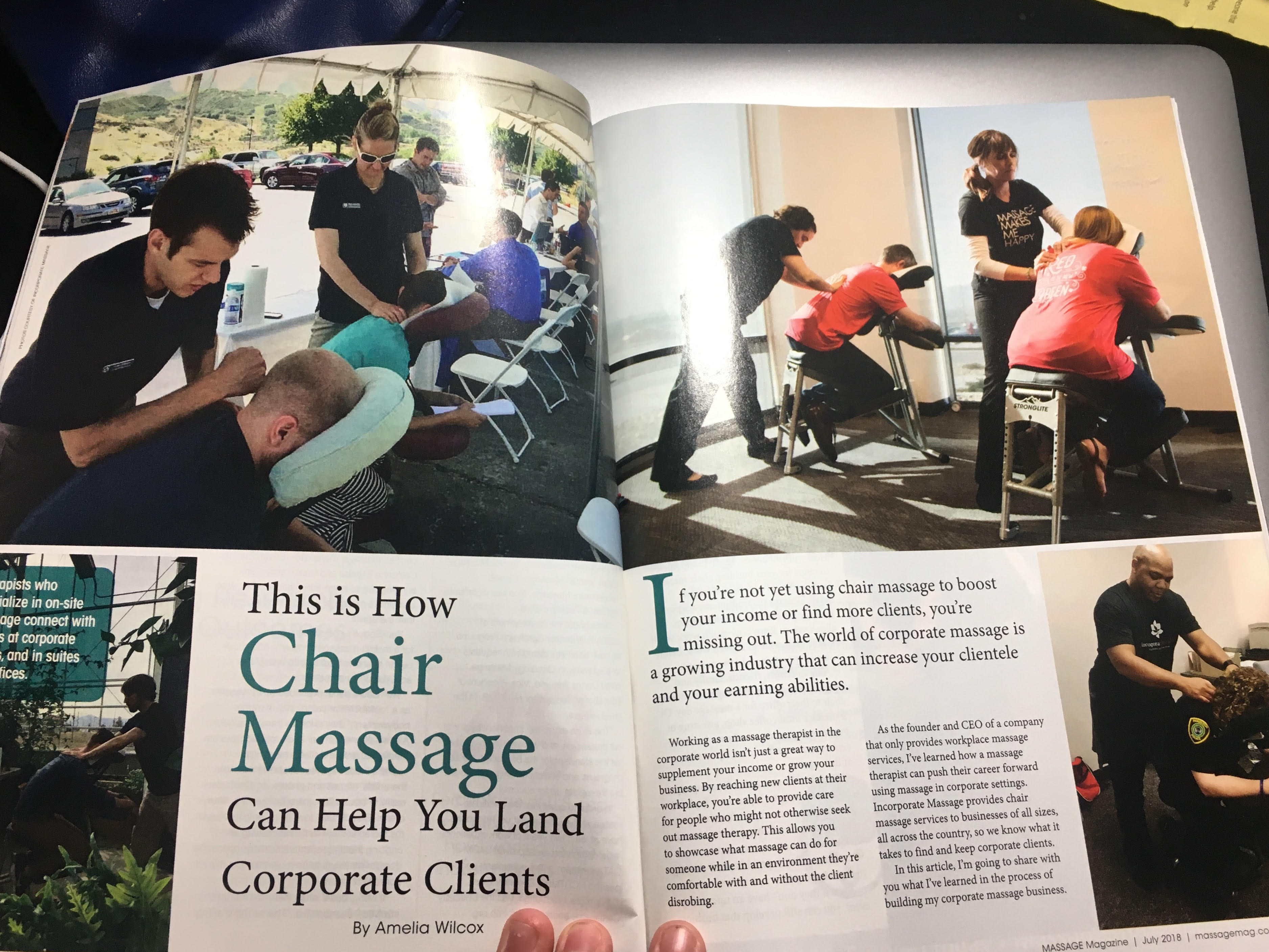 Incorporate Massage Featured in Prominent Massage Magazine