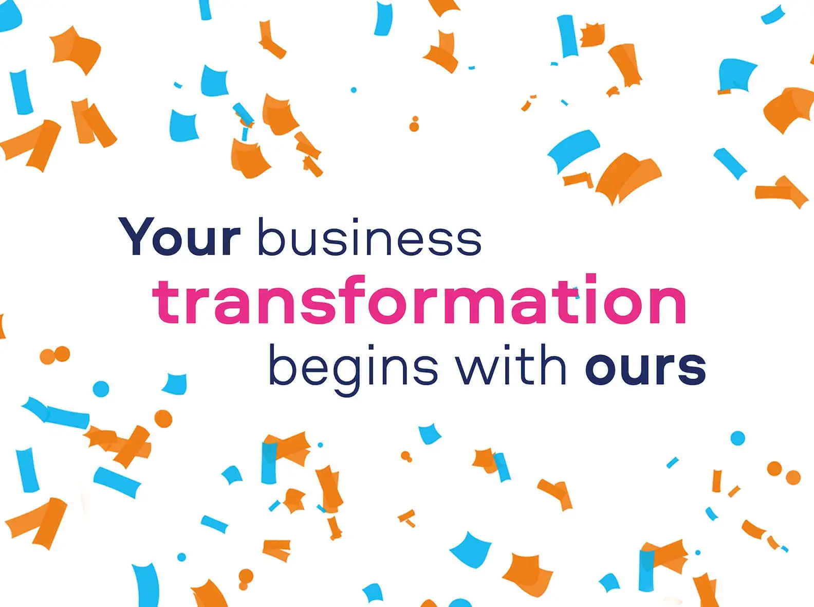 Promotional banner with confetti