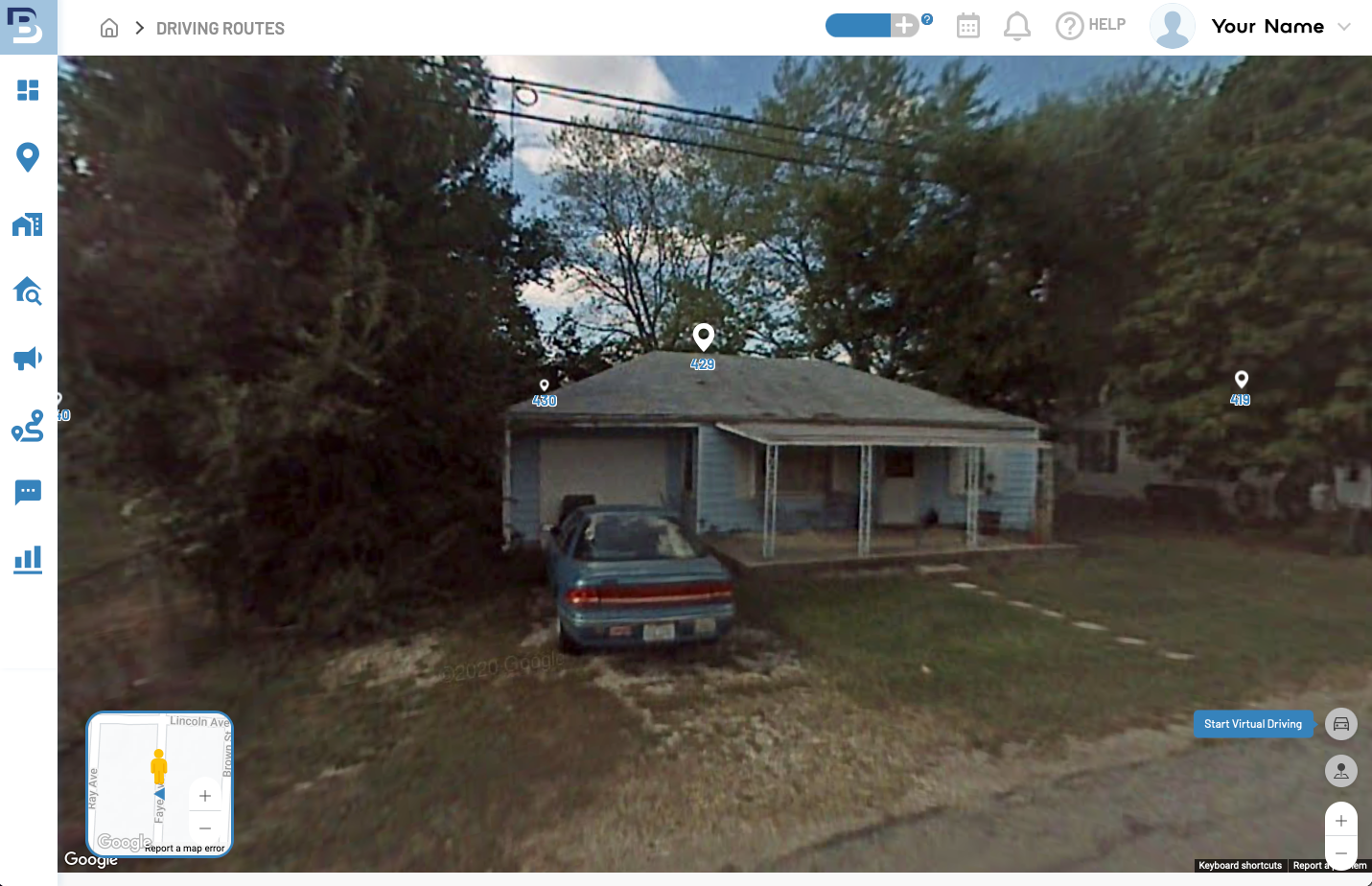 Batchleads Virtual Driving for Dollars Screenshot with House