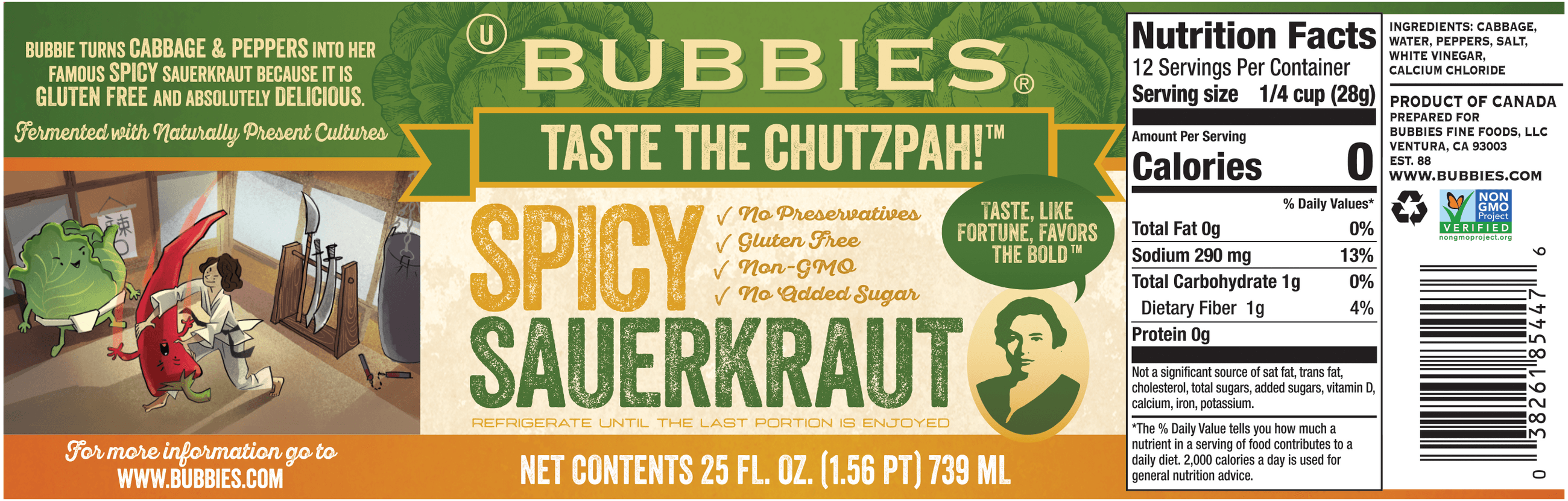 BUBBIES SPICY SAUERKRAUT