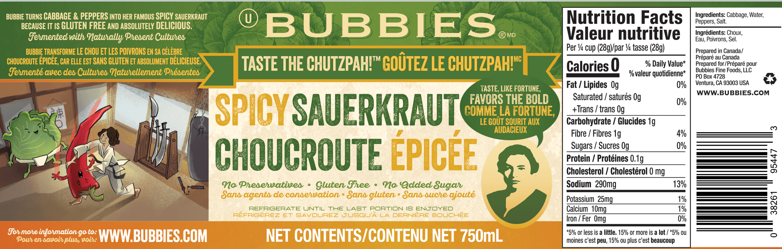 BUBBIES SPICY SAUERKRAUT