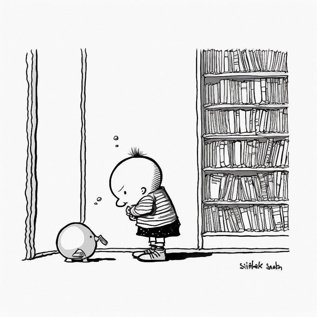 Shel Silverstein Midjourney style Andrei Kovalev's Midlibrary 2.0